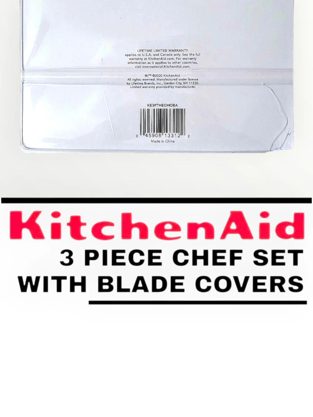 KitchenAid 3-Piece Chef Premium Knife Set - Silver Blades with Black Handles